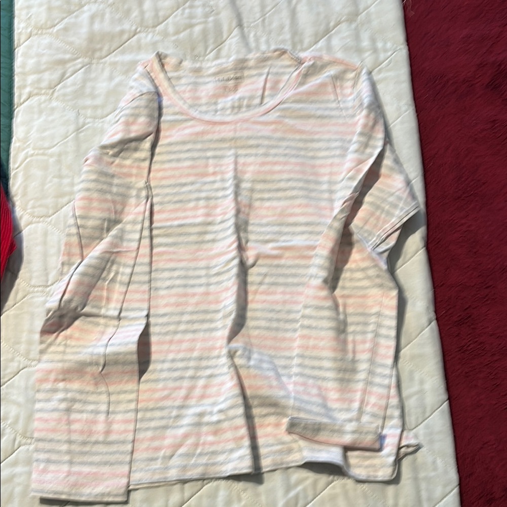 Striped Long Sleeve Shirt.  Red, white and blue striped LL Bean long sleeve.